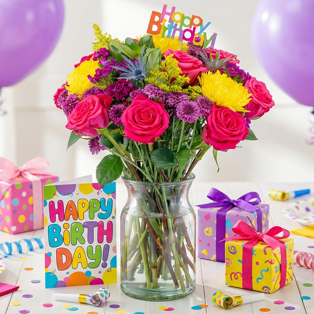 Amazon.com : Benchmark Bouquets Pink Rose Bouquet – Birthday